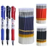 (Set of 2Pen+10 Refills) Press Type Gel Pen Black/blue/red Ink Bullet Spring 0.5 Mm School and Office Supplies (not Erasable) 2