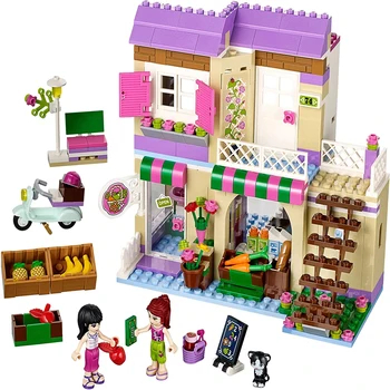

Compatible With LegoINGLY Friends 41108 New Friends Heartlake Food Market Building Blocks DIY Bricks Educational Toys Best Gift