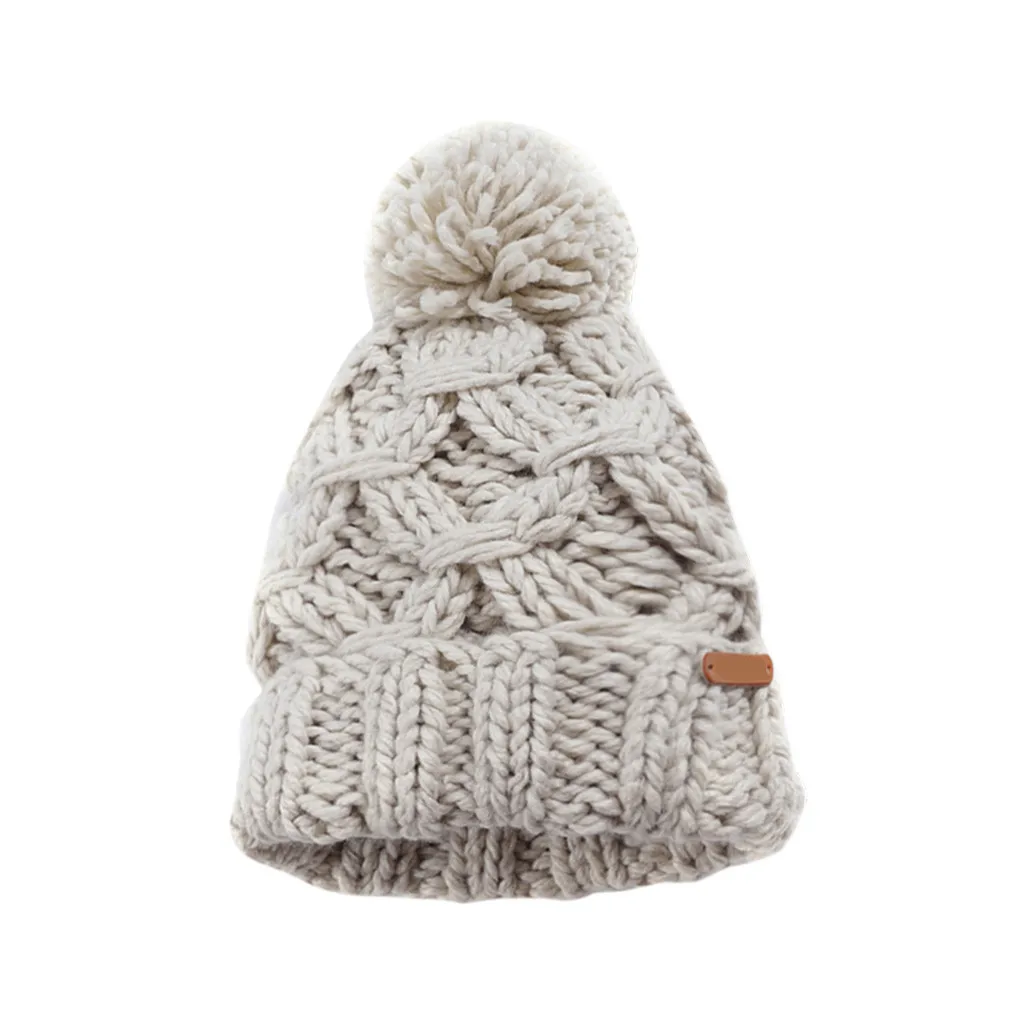 Осень Зима Новая осенняя и зимняя женская вязанная шапка с хвостиком, шерстяная шапка с опущенным верхом, утолщенная теплая зимняя шапка# O17
