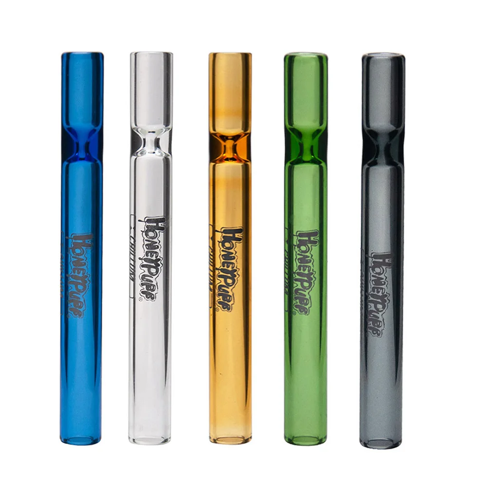 

1 Pcs Color Washable Steamroller 105mm Pipe Mini Glass Smoking Pipe Clear with Two Glass Feet Glass Tobacco Pipe Free Shiping