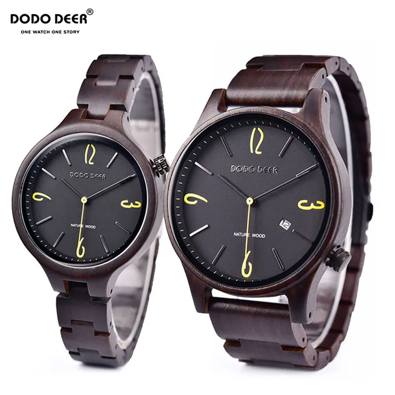 DODO DEER Men's Women Wood Watches Calendar Unique Couple Watch Ladies Gift for Lover Dropshipping 2020 Best Selling Product