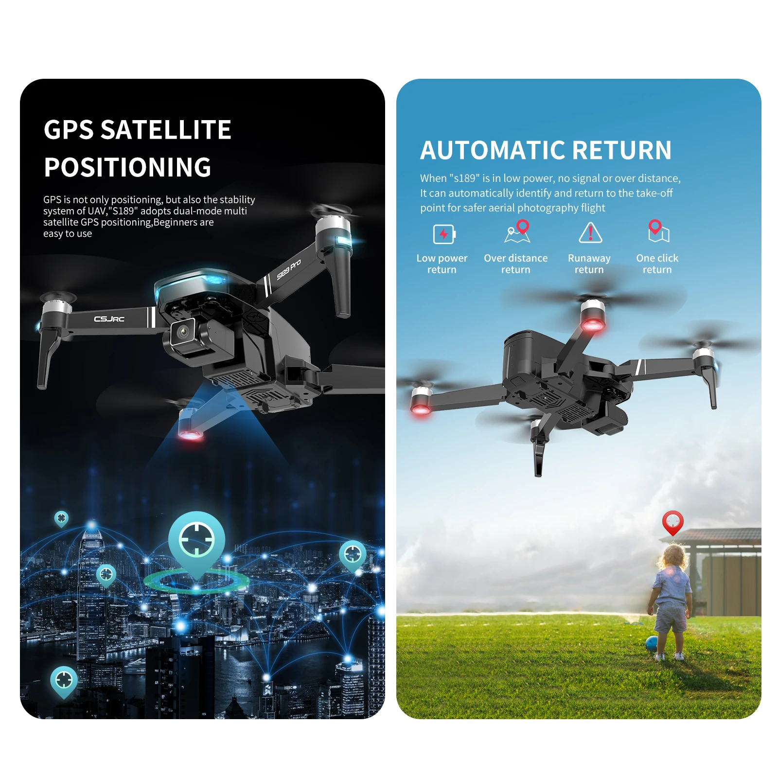 NEW RC Drone S189 GPS 6K HD Dual Camera 5G WIFI FPV Brushless Motor Foldable Quadcopter Helicopter Long Battery Life Gift Toy