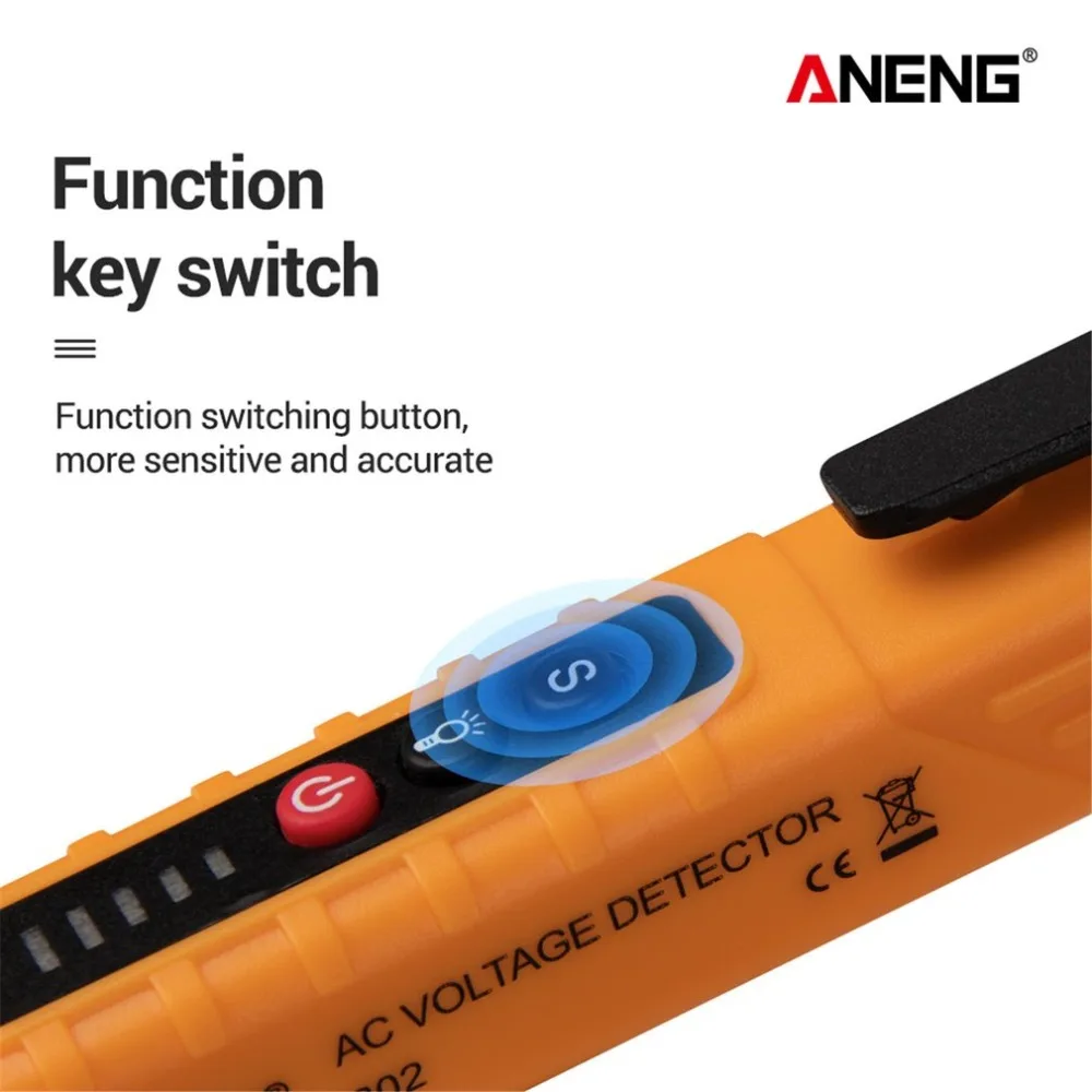 ANENG VD802 Non-Contact AC Voltage Electric Tester Pen Induction Test Pencil With LED Light Electric Detectors Tester 12~1000V
