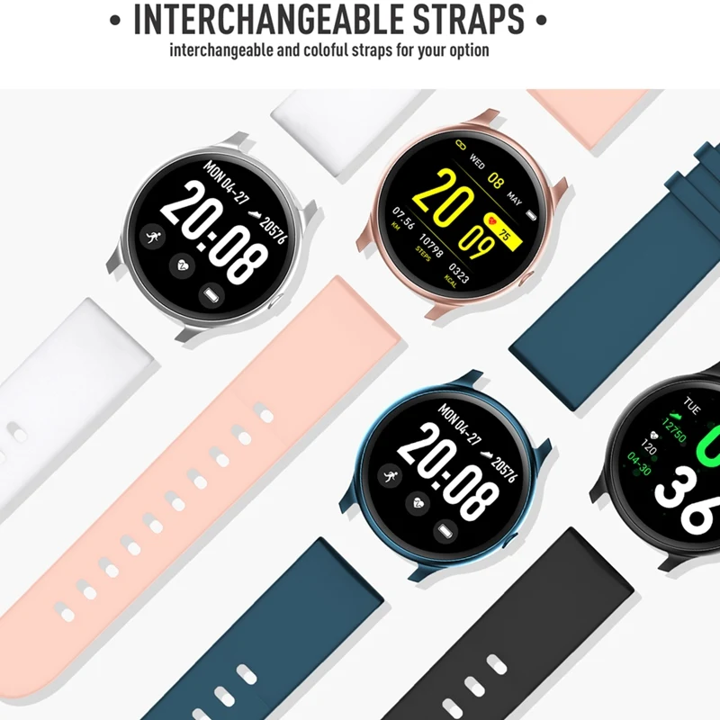 BESTKw19 Men Smartwatch Waterproof Wearable Device Heart Rate Monitor Color Display Sports Women Smart Watch for Ios Samsung Pk
