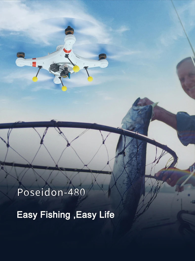 Водонепроницаемый Профессиональный рыболовный Дрон Poseidon-480 Poseidon480. 8G 700TVL камера Дрон FPV gps RC 480