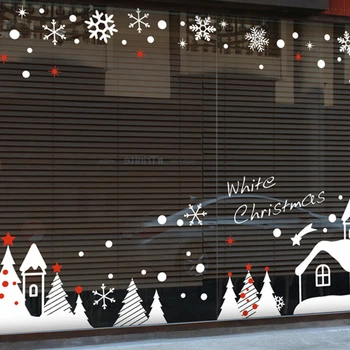 

Large Christmas Sticker X mas Decal Posters Vinyl Wall Decals Decor Mural Glass Shop Window Home Decoration