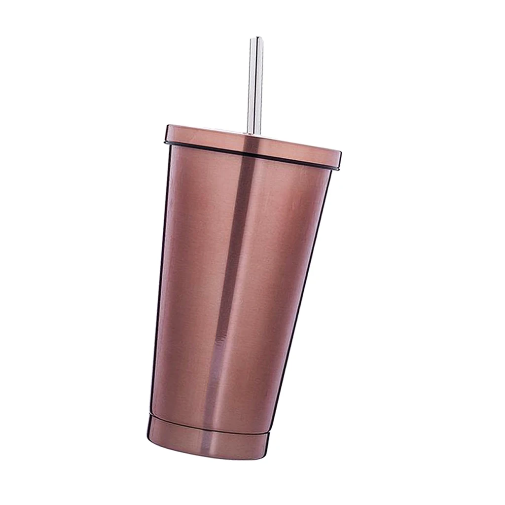 Stainless Steel Drink Tumbler - Double Wall Vacuum Insulated Hot Cold Beverage Tmbler Kids Travel Camping Mug with Straw