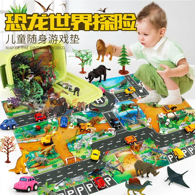 

Science Cognitive CHILDREN'S Toy Model Dinosaur Oceans Wild Animal World Scene Storage Box Set