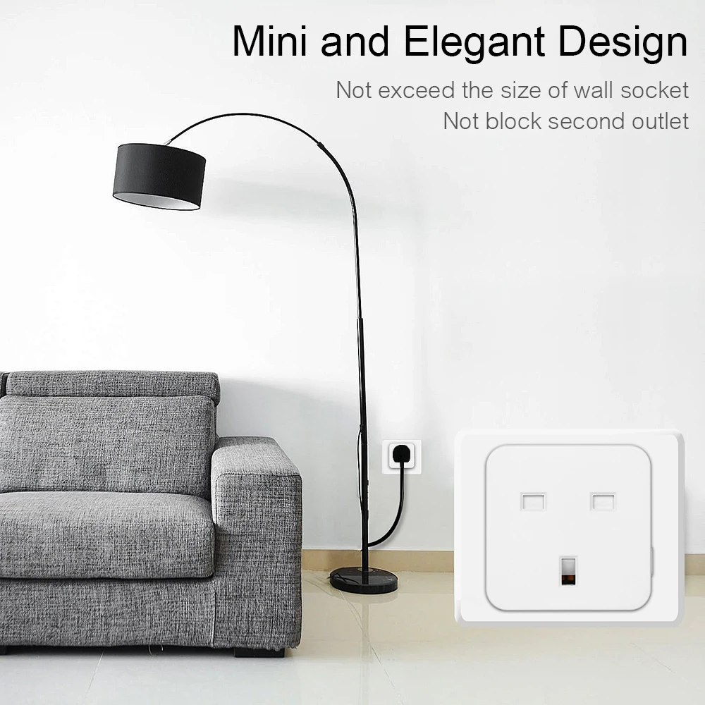 Smart Wi-Fi Plug Voice Control Compatible with Alexa/ Google Home APP Remote Control Schedule Function Smart Wall Socket Outlet