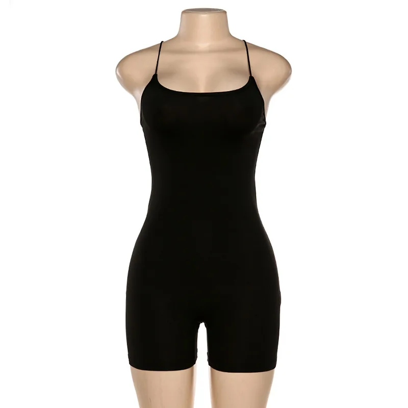 Черное обтягивающее боди на бретелях спагетти Женское без рукавов летние