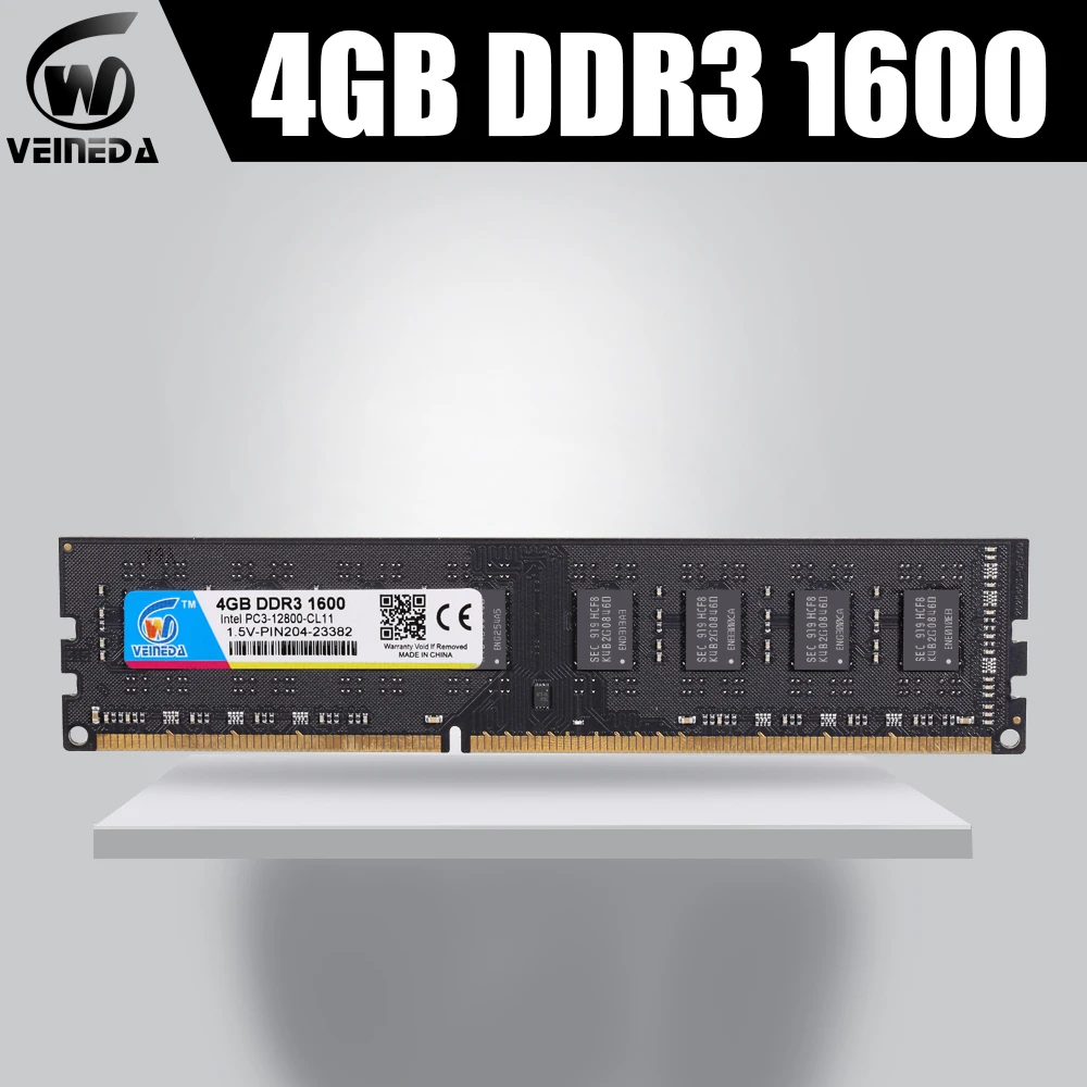 VEINEDA память ddr3 4 Гб ОЗУ ddr3 1066 МГц для dimm ddr3 оперативная память 1333 1600 совместима со всеми Intel AMD настольными PC3-12800 240pin