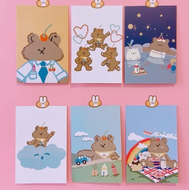 Lovely Cartoon Bear Creative Decorative Large Size Cards Mobile Shell Card Wall Photo Props Girl likes Decorative Painting Suit