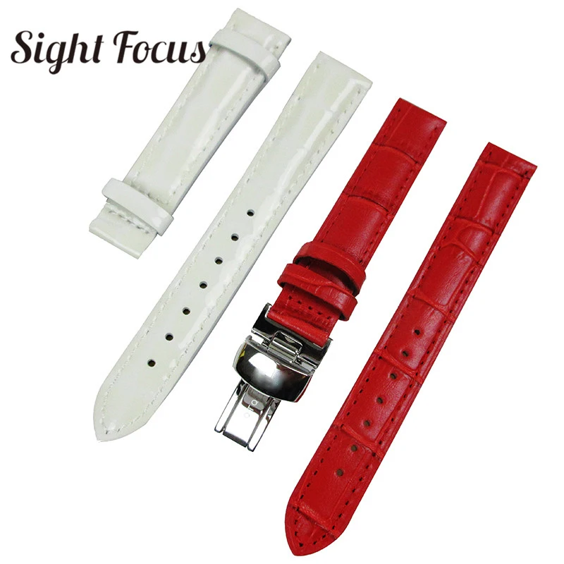 White Red Women Watch Straps 1853 for Tissot Watch Dressport T050 T099