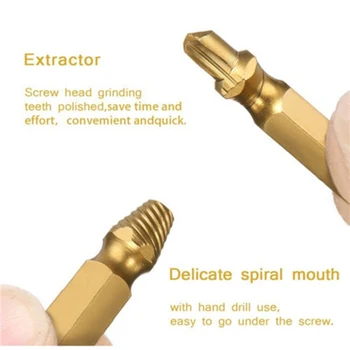 

4xScrew Extractor Easy Out Drill Bits Extractor Set Damaged Screw Remover
