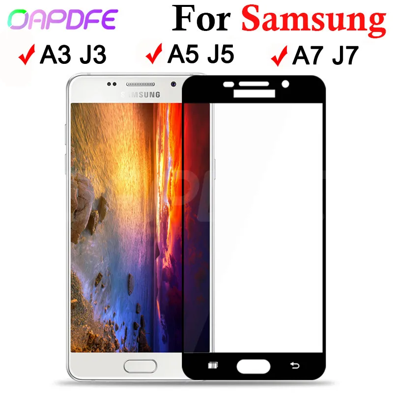 9D полное покрытие из закаленного стекла на для Samsung Galaxy J3 J5 J7 A3 A5 A7 S7 Защитная пленка для экрана защитное стекло