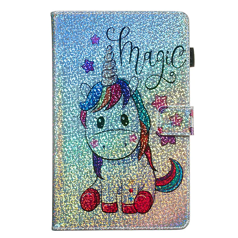 Wekays For Apple Ipad 6 Ipad Air 2 A1566 A1567 Cartoon Unicorn Glitter Case For Ipad Air 2 Ipad6 Air2 Tablet Cover Cases Fundas