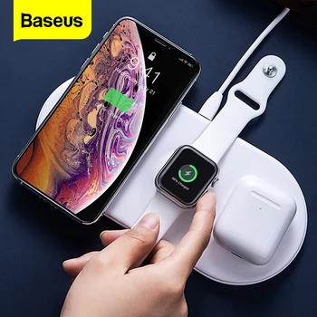 

Baseus 3 in 1 Qi Wireless Charger For Airpods Apple Watch 5 4 3 2 1 iWatch Fast Wireless Charging Pad For iPhone 11 Pro Xs Max X