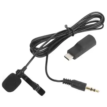 

1.5M Condenser Recording Collar Clip Microphone Black for OSMO POCKET Ballhead Camera New