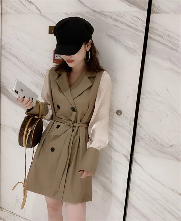 Stitching Sleeves Trench Coat 3