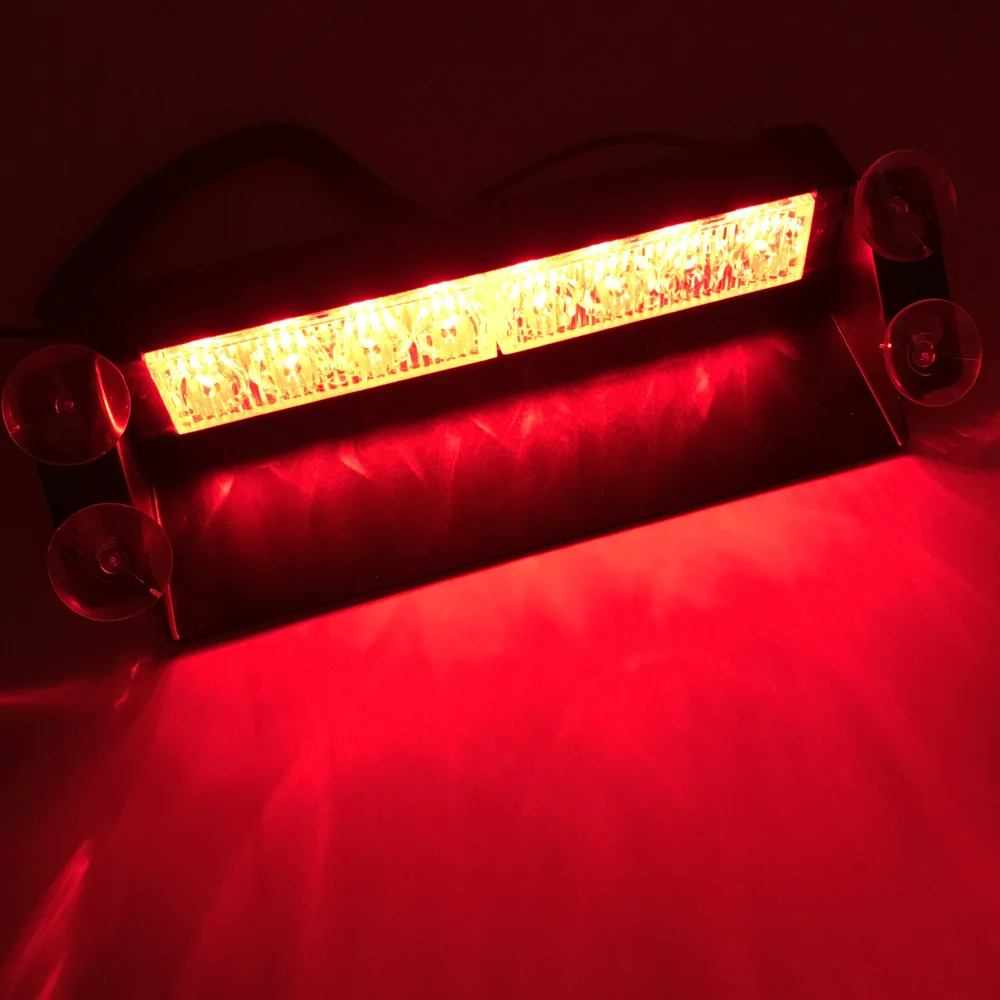 8 LED strobo blesk upozornění lampa EMS policie auto blikač beacon blikání firemen mlha bezodkladnost LED lehký 8LED jantar bílý červená modrá