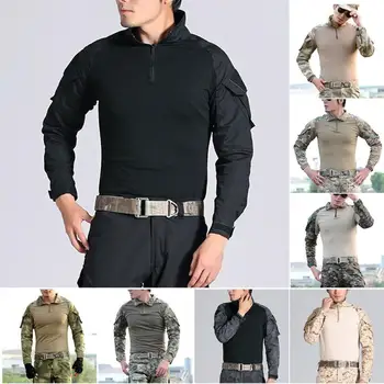 

Military Army Camouflage Men Tactical Combat O Neck Long Sleeve Shirt T Shirt