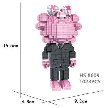 

1028pcs Pink Skull No Face Man Model Building Blocks Bricks Kids DIY Christmas Gifts Toys Diamond Doll Adult Pressure Release