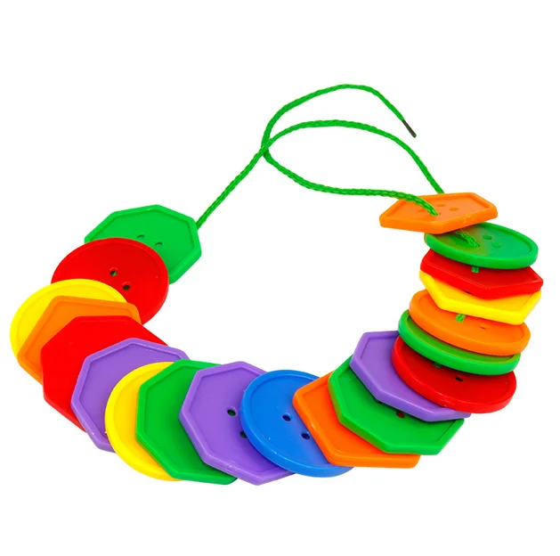 30 Pcs Montessori Toys Educational Toys for Children Early Learning Geometric Blocks Threading Buttons Teaching Aids GYH 4