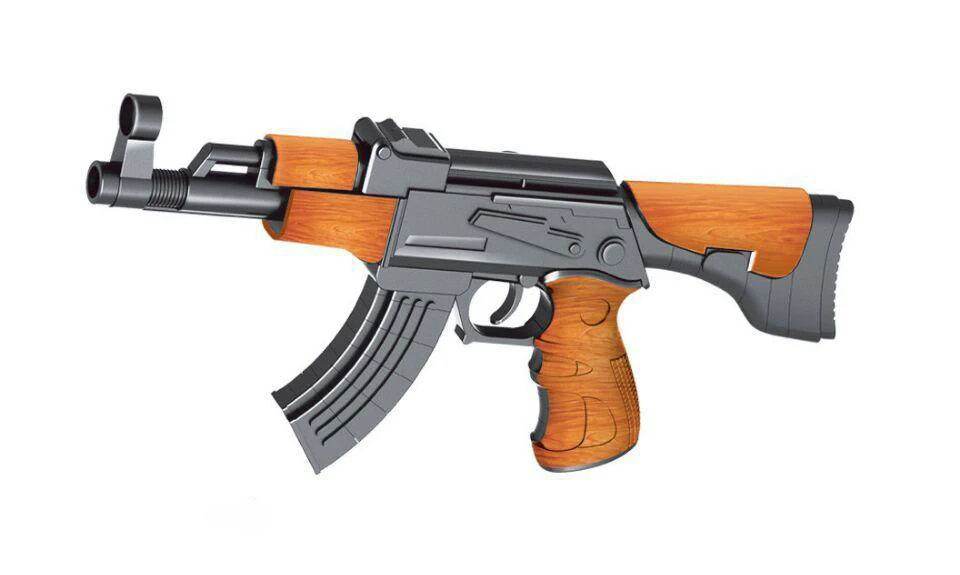 Собранный игрушечный пистолет военная модель оружие пластиковая винтовка строительный блок имитационный пулемет детское игрушечное ружье Игрушки для мальчиков подарок CS игра - Цвет: B