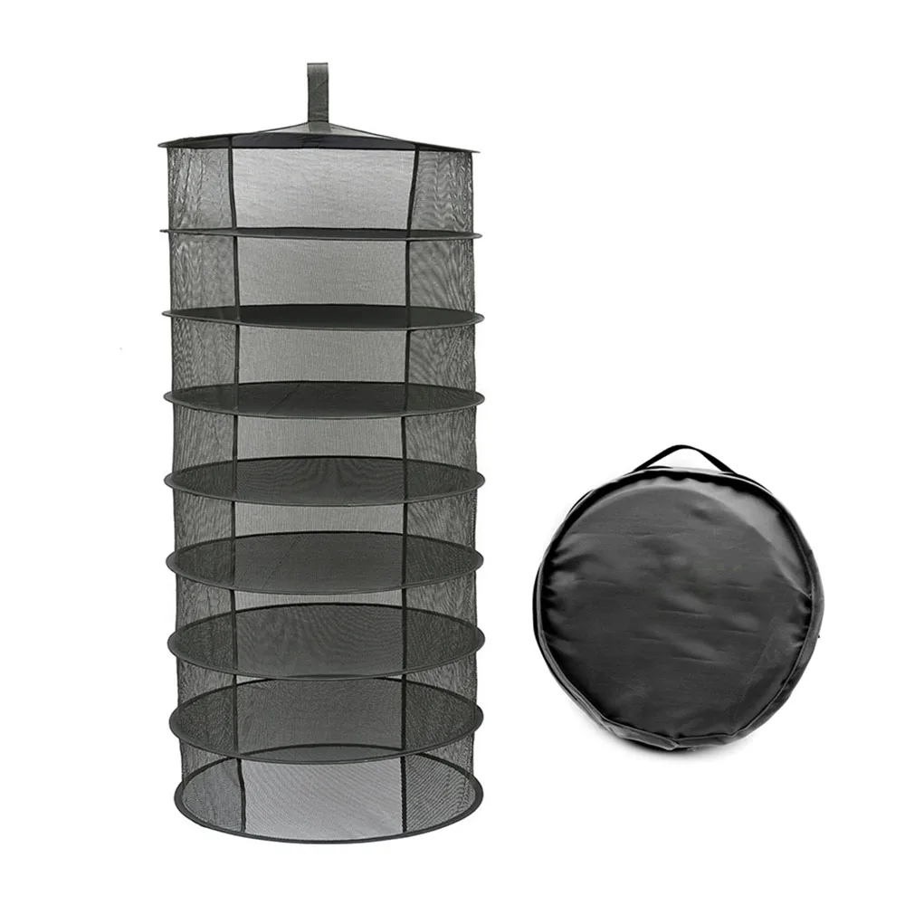 4/6/8 Layers Hanging Basket with Zipper Folding Dry Rack Herb Drying Net Dryer Bag Mesh For Herbs Flowers Buds Plants | Дом и сад