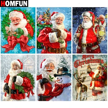 

HOMFUN 5D Diamond Pattern Rhinestone Needlework Diy Diamond Painting Cross Stitch "Santa Claus scenery" Diamond Embroidery