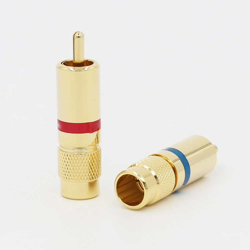 4 шт. позолоченные Аудиоразъемы 24 к|connector plug|connectors goldconnector rca |