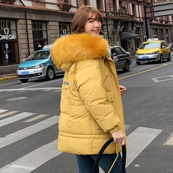 

oversized women long parka 2020 winter thick jacket hooded with fur collar Korean style warm outwear coat femme miegofce