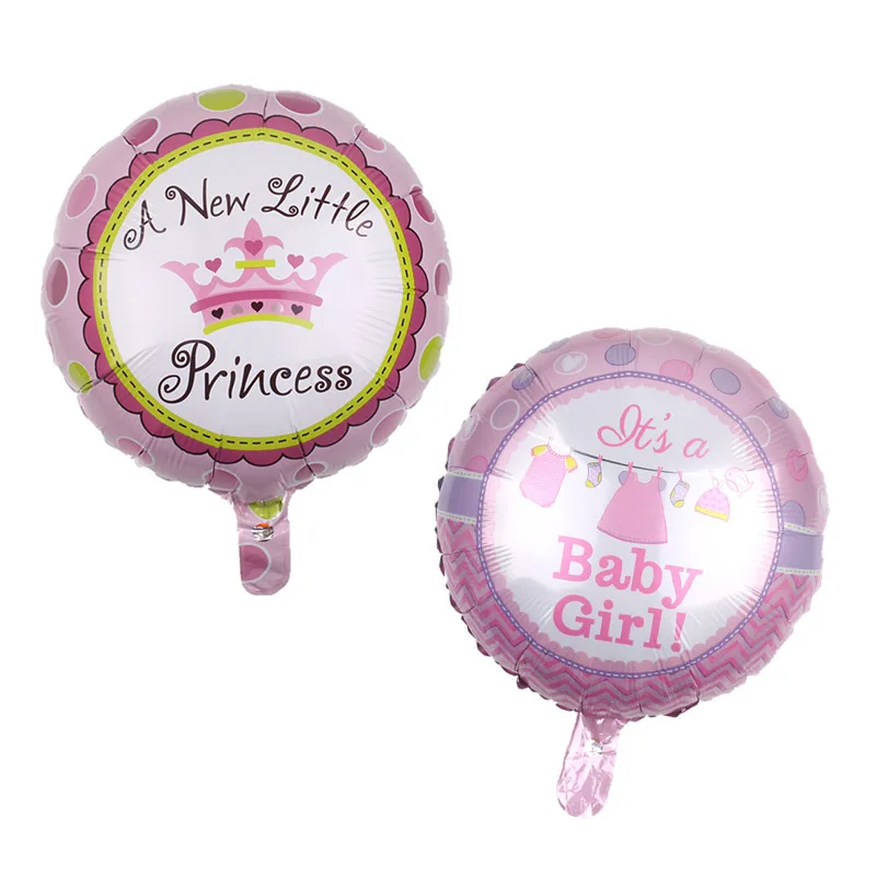2pcs round pink Детский комплект для мальчиков, украшения для девочек, набор для мальчиков, Детские воздушные шары для девочек, вечерние Детские шары для дня рождения, крещения - Цвет: 2pcs round pink