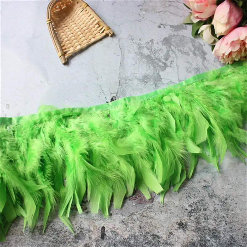 light green 1 метр пушистый красивый индюшиный пух полосатая ткань с шириной 10-15 см, подходит для юбок/платьев/костюмов вечерние поделки своими руками - Цвет: light green