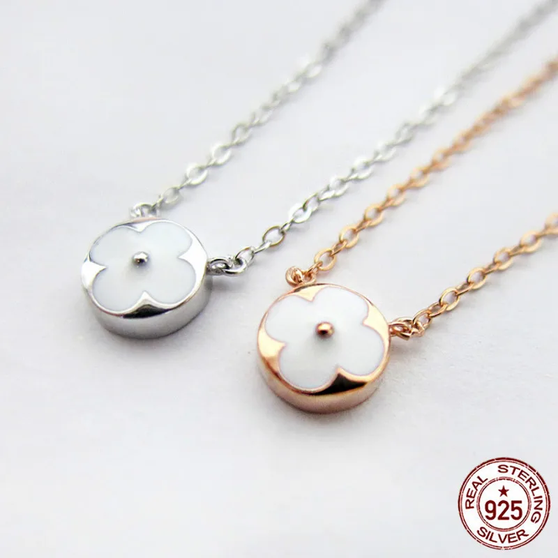 

S925 sterling silver necklace fashion style exquisite four-leaf clover shape to send a lover's birthday gift 2019 new hot