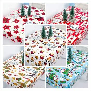 

New Year 2021 Table Decorations Disposable Tablecloth Christmas Decorations for Home Navidad Noel DIY Ornaments Natal Xmas Decor