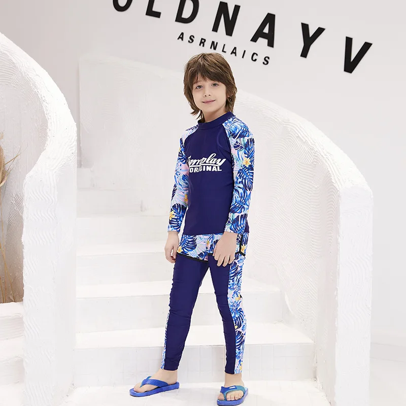 

2019 New Style Kids Swimming Training Suit zhuo lang Industry CHILDREN'S Swimwear Split Type Long Sleeve Swimming Diving Suit