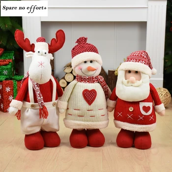 

Cute Santa Claus New Year's Eve Decorations Deer-shaped Doll Christmas Ornaments Happy Holiday Home Decoration Red Snowman Cute