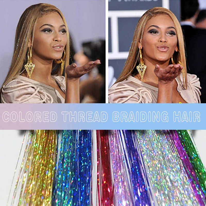

Fashion Girls Colored Thread Braiding Hair Extension Hair Accessories Rayon Thread Hair Accessories