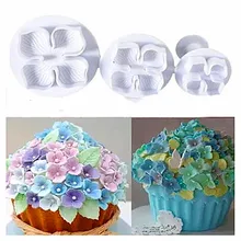 Инструмент для выпечки 3 шт гортензии Весна тиснение пресс-формы резак для печенья, мастики украшения торта печатная форма