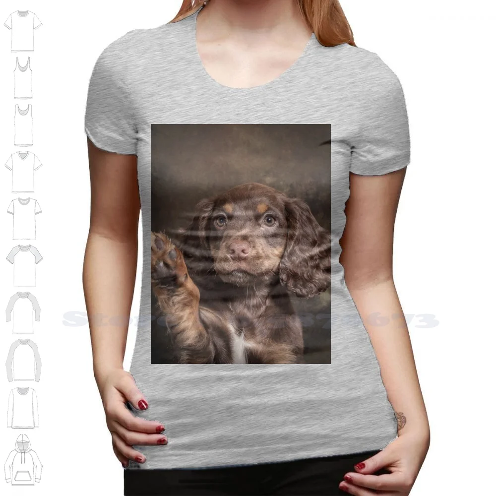 thumbnail image 1 of Sudadera con capucha Charlie Wave 100 % algodón, cachorro cocker spaniel, perro de trabajo Wave, color marrón chocolate, 1 of 5