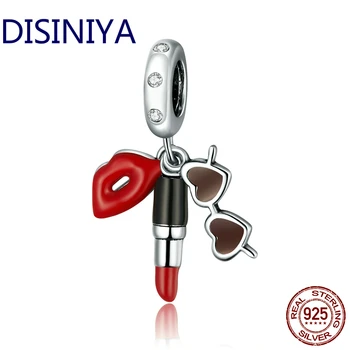 

Lipstick and Sunglasses Pendant Charm Silver 925 Original Fashion silver Jewelry Diy make Gifts Girl Accessories ZBSC00346