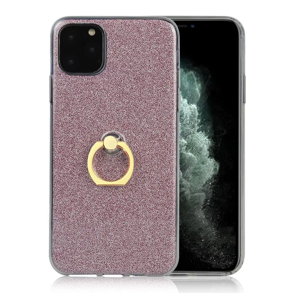 Розовый 20 шт./лот блестящее кольцо корпус фары жесткий чехол для iphone 5 6 7 8 X XS XR XS Max 6 7 8 plus 11 Pro Max чехол-подставка - Цвет: Розовый