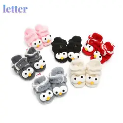 Zapatos de calcetines para bebé recién nacido, botines de dibujos animados para niño y niña, pelusa de invierno, cálida, cómoda, suave, antideslizante, cuna ligera