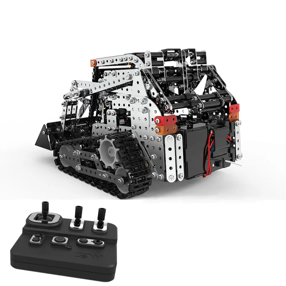 Metal Building Block Rc Car DIY Stainless Steel Assembled SW008 Tracked Forklift Remote Control 10Ch Budollzer Puzzle