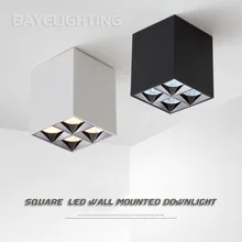 Квадратный светодиодный светильник с регулируемой яркостью, настенный светильник, 8 Вт, 16 Вт, 18 Вт, 27 Вт, точечный светильник с одной/двойной головкой, потолочный светильник, монтируемый на поверхности, светильник