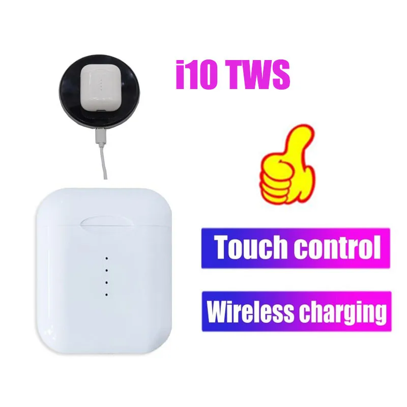 Tws i10 i10S tws Bluetooth 5,0 наушники PK i12 i30 TWS Беспроводные наушники с поддержкой сенсорного управления наушники с беспроводной зарядкой