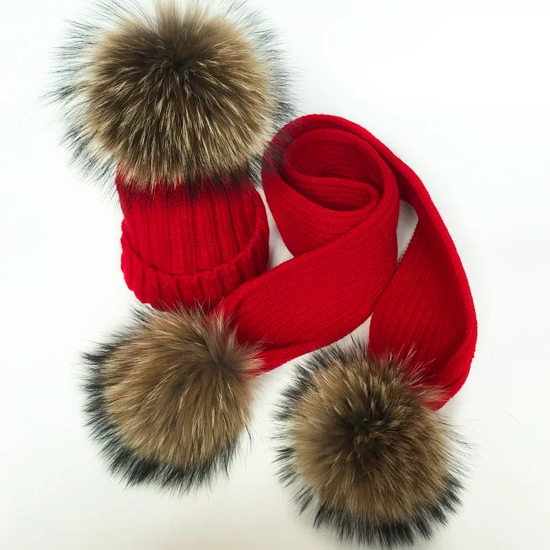 Women Winter Scarf 2025 fur pompom Scarves Thick Warm Headband Lady shawls Wraps Blanket Female hat scarf set 4