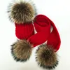 Women Winter Scarf 2025 fur pompom Scarves Thick Warm Headband Lady shawls Wraps Blanket Female hat scarf set 4