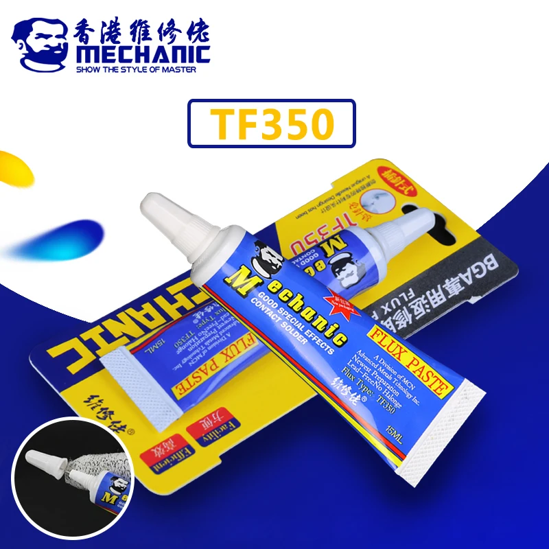 

MECHANIC TF350 BAG Solder Paste No-Clean High Activity Lead-Free 15ML Welding Paste Soldering Flux Antioxidant Rework Tools